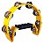 Pandeiro Luen Meia Lua 22cm ABS Amarelo 40070AM - Imagem 2