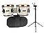 Kit Bongo Torelli Tb010 6x7 Madeira Branco Suporte + Capa - Imagem 1