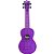 Ukulele Ghost transparente roxo Akahai afinador capa - Imagem 2