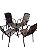 Conjunto 4 Cadeiras + Mesa De Centro Junco Sintético Cor 3D - Imagem 1