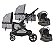 Carrinho Pair para 2 crianças com 2 Bebê Confortos e 2 Bases Veiculares - Imagem 1