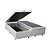 Base Cama Box Baú Bipartido Casal Couro Sintético Branco 43x138x188 - Imagem 1