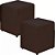 Kit Com 02 Puffs Sonho Suede Marrom 50x35x35 - Imagem 1