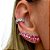 Brinco Vivid Ear Cuff Gotinhas Cristal Safira Rosa Folheado Rodio - Imagem 3