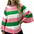 Blusa Facinelli Tricot Manga Ampla 3/4 Listras Feminino - Imagem 8