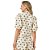 Blusa Doce Trama Manga 3/4 Em Tricoline Estampada Feminina - Imagem 3