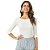 Blusa Doce Trama Manga 3/4 Em Ribana Gola Redonda Feminina - Imagem 1