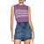 Regata Facinelli Em Tricot Listrado Gola Redonda Feminina - Imagem 1