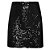 Saia Facinelli Mini Em Paetê Preto Feminina - Imagem 2