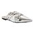Mule Santa Lolla Bico Fino Verniz Glossy Tiras Fivela Prata Feminina - Imagem 2