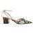 Scarpin Santa Lolla Couro Estampa Cobra Bico Fino Salto Grosso Feminino - Imagem 1
