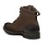 Bota Pegada Em Couro Com Zíper Casual Castanho Masculino - Imagem 3
