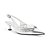 Scarpin Santa Lolla Slingback Laço Couro Craquele Salto Baixo Prata - Imagem 2