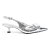 Scarpin Santa Lolla Slingback Laço Couro Craquele Salto Baixo Prata - Imagem 1