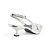 Scarpin Santa Lolla Slingback Laço Couro Craquele Salto Baixo Prata - Imagem 3
