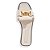 Rasteira Santa Lolla Couro Flat Bico Quadrado Tira Larga Off White Feminina - Imagem 3