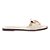 Rasteira Santa Lolla Couro Flat Bico Quadrado Tira Larga Off White Feminina - Imagem 1