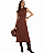 Vestido Midi Marrom Sem Mangas Feminino - Imagem 2