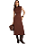 Vestido Midi Marrom Sem Mangas Feminino - Imagem 1