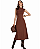 Vestido Midi Marrom Sem Mangas Feminino - Imagem 3