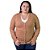 Cardigan City Lady Modal Gola V Plus Size Feminino - 658124 - Imagem 1