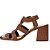 Sandália Via Paula de Tiras em Camurça Salto Bloco Feminina - Imagem 2