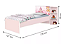Cama De Solteiro Rosa Princesas com Cabeceira Baú e 3 Prateleiras - Imagem 4