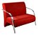 Poltrona Sofá Namoradeira 2 Lugares Em Suede Braço de Alumínio Decorativa Confortável - Imagem 5