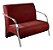 Poltrona Sofá Namoradeira 2 Lugares Em Suede Braço de Alumínio Decorativa Confortável - Imagem 6