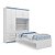 Kit 3x1 Guarda Roupa De Solteiro Moderno + Cama Acoplada + Cabeceira com Baú Interno - Imagem 7