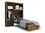 Kit 3x1 Guarda Roupa De Solteiro Moderno + Cama Acoplada + Cabeceira com Baú Interno - Imagem 9