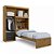 Kit 3x1 Guarda Roupa De Solteiro Moderno + Cama Acoplada + Cabeceira com Baú Interno - Imagem 2
