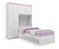 Kit 3x1 Guarda Roupa De Solteiro Moderno + Cama Acoplada + Cabeceira com Baú Interno - Imagem 8
