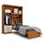 Kit 3x1 Guarda Roupa De Solteiro Moderno + Cama Acoplada + Cabeceira com Baú Interno - Imagem 10