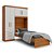 Kit 3x1 Guarda Roupa De Solteiro Moderno + Cama Acoplada + Cabeceira com Baú Interno - Imagem 9