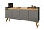 Aparador Buffet Retro Com 4 Portas Espaçoso Para Sala De Jantar Luxuoso Gd - Imagem 17
