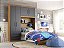 Kit 3x1 Guarda Roupa Solteiro Moderno + Cama + Cabeceira com Baú Acoplada - Imagem 6