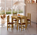 Conjunto Mesa De Madeira 88x88 Com 4 Cadeiras Estofadas Para Cozinha Sala De Jantar Sfa - Imagem 3