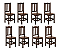 Conjunto 8 Cadeiras de Madeira Maciça Pinus Para Sala De Jantar Dm - Imagem 1