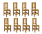 Conjunto 8 Cadeiras de Madeira Maciça Pinus Para Sala De Jantar Dm - Imagem 3