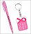 Kit Chaveiro E Caneta Outubro Rosa Com Embalagem Individual ( 15 unidades ) - Imagem 1