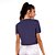 T-Shirt Alto Giro Skin Fit Cropped Detalhes Mangas Azul - Imagem 2