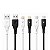 Cabo Trix - Tipo C / USB / LIGHTINING - 1M - BRANCO / PRETO - SPACE - Imagem 1