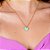Colar de Coração Esmaltado Verde com Zircônia - Imagem 1