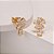 Brinco Flor Cristal e Gota Incolor Banho de Ouro 18k - Imagem 1
