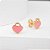 Brinco Infantil Coração Rosa Banho de Ouro 18k - Imagem 1
