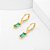 Argolinha Pingente Retangular Zircônia Verde Banho de Ouro 18k - Imagem 1