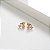 Brinco Infantil Cereja Zircônia Rosa Banho de Ouro 18k - Imagem 1
