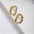 Brinco Oval Efeito Martelado Banho de Ouro 18k - Imagem 2