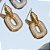 Brinco Retangular Detalhe Croissant Banho de Ouro 18k - Imagem 2